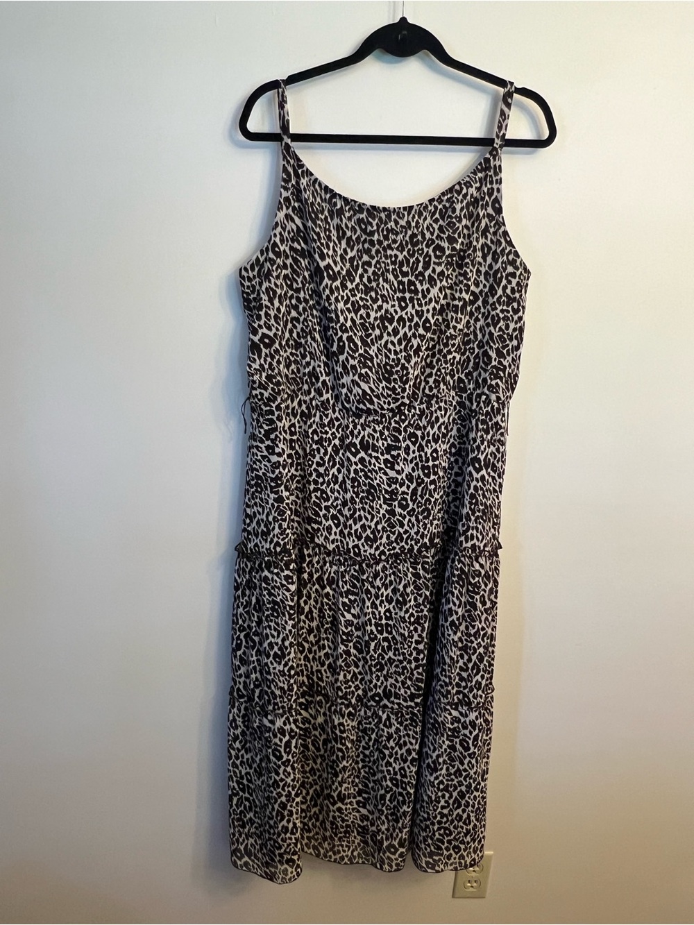 Chapter Leopard Print Midi Slip Dress - Black & Cream - Picture 3 of 8